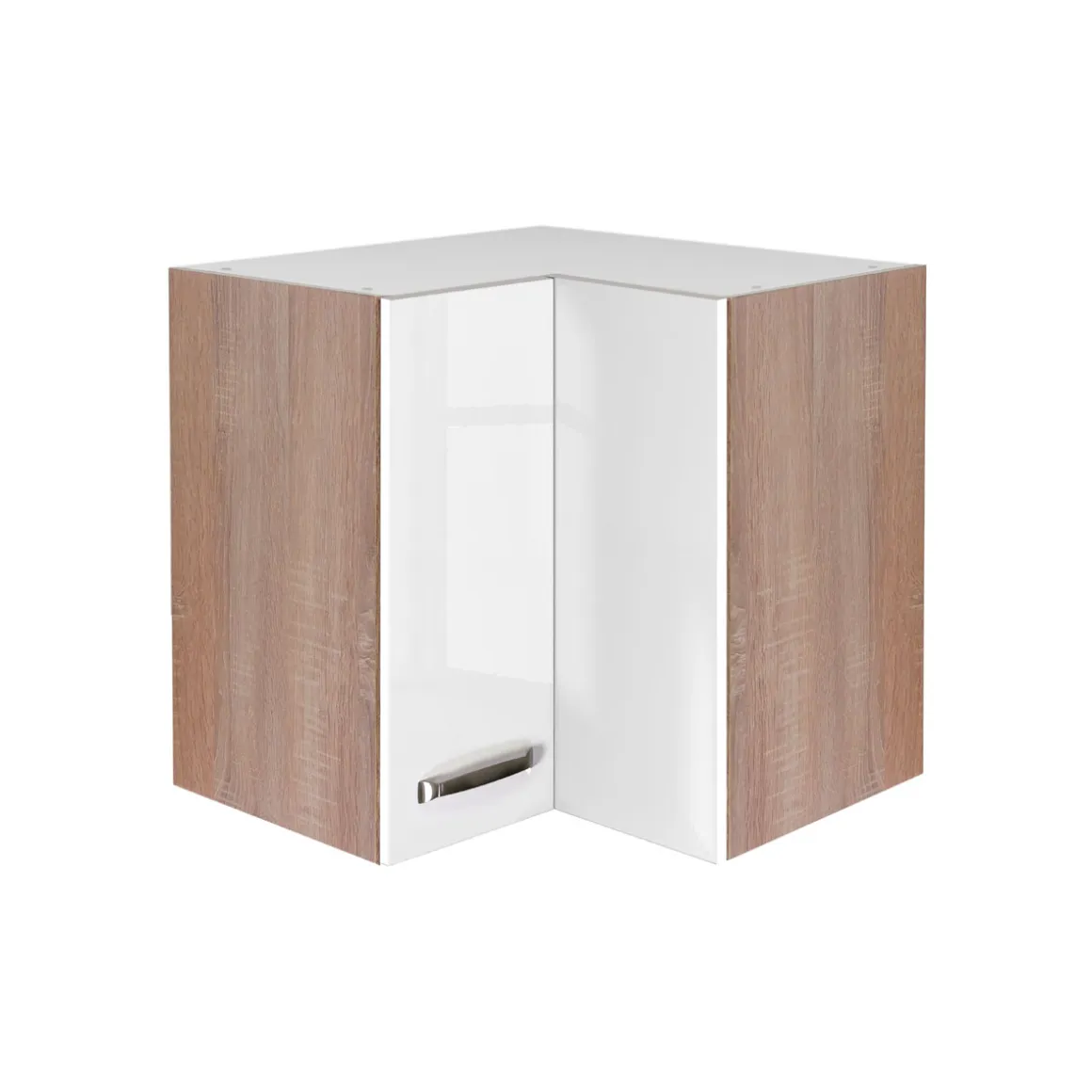 Flex-Well Küchen-Eckoberschrank „Valero“, 60/60x54,8x32 cm, weiß/Sonoma Eiche