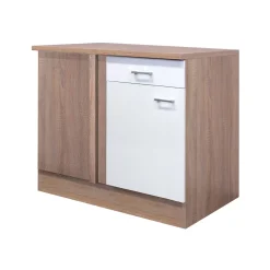 Flex-Well Küchen-Eckunterschrank „Samoa“, 110x85x60 cm, weiß/Sonoma Eiche
