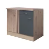 Flex-Well Küchen-Eckunterschrank „Tiago“, 110x85x60 cm, basaltgrau/San Remo Eiche