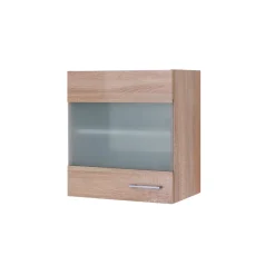 Flex-Well Küchen-Glasoberschrank „Samoa“, 50x54,8x32 cm, Sonoma Eicheoptik