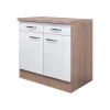 Flex-Well Küchenunterschrank „Valero“, 80x86x60 cm, weiß/Sonoma Eiche