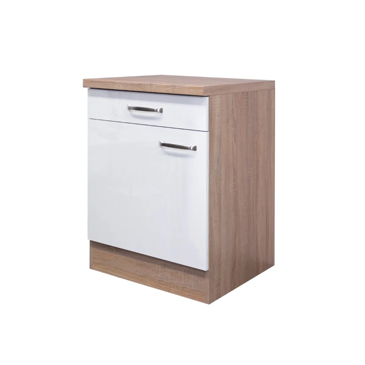 Flex-Well Küchenunterschrank „Valero“, 60x86x60 cm, weiß/Sonoma Eiche