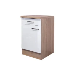 Flex-Well Küchenunterschrank „Valero“, 50x86x60 cm, weiß/Sonoma Eiche