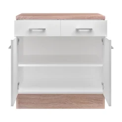 Flex-Well Küchenunterschrank „Samoa“, 80x85x60 cm, weiß/Sonoma Eiche