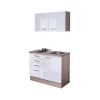 Flex-Well Miniküche „VALERO 501-000“, 100x60 cm, weiß-sonoma eiche