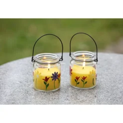 Flower Power Citronella Duftkerze SERA im Glas 8 x 9,2 cm