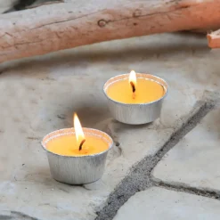 Flower Power 4er Set Citronellakerze in Aluschale 8 x 3,5 cm