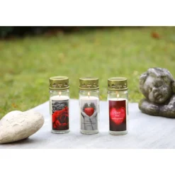 Flower Power Grabkerze GLORIA klein 6,3 x 16,5 cm Glas