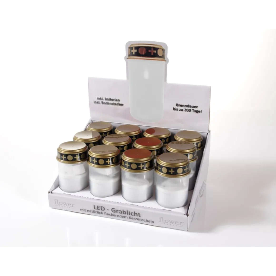 Flower Power LED Outdoor Grablampe mit Dorn SPINA WHITE 7 x 13 cm Kunststoff