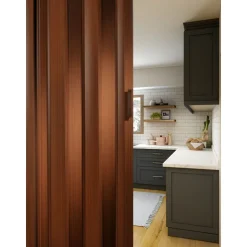 FORTE Kunststoff-Falttür Luciana B 88,5 x H 202 cm Mahagoni