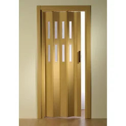 FORTE Kunststoff-Falttür Luciana B 88,5 x H 202 cm Eiche hell 2 Fenster