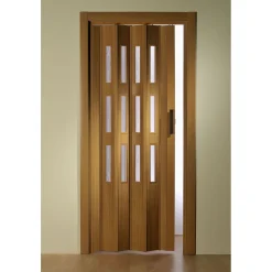 FORTE Kunststoff-Falttür Luciana B 88,5 x H 202 cm Buche 3 Fenster