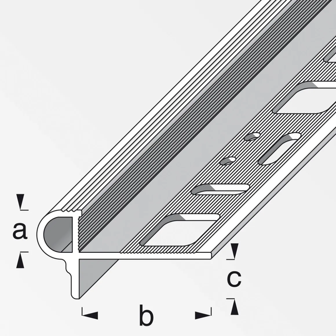 Fundamo Treppenkantenprofil Florentiner 10 mm 1 m titan