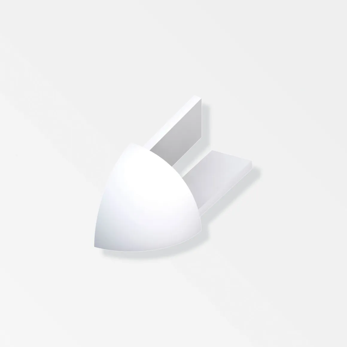 Fundamo Viertelkreis-Außeneck 6 mm weiß 4 Stück