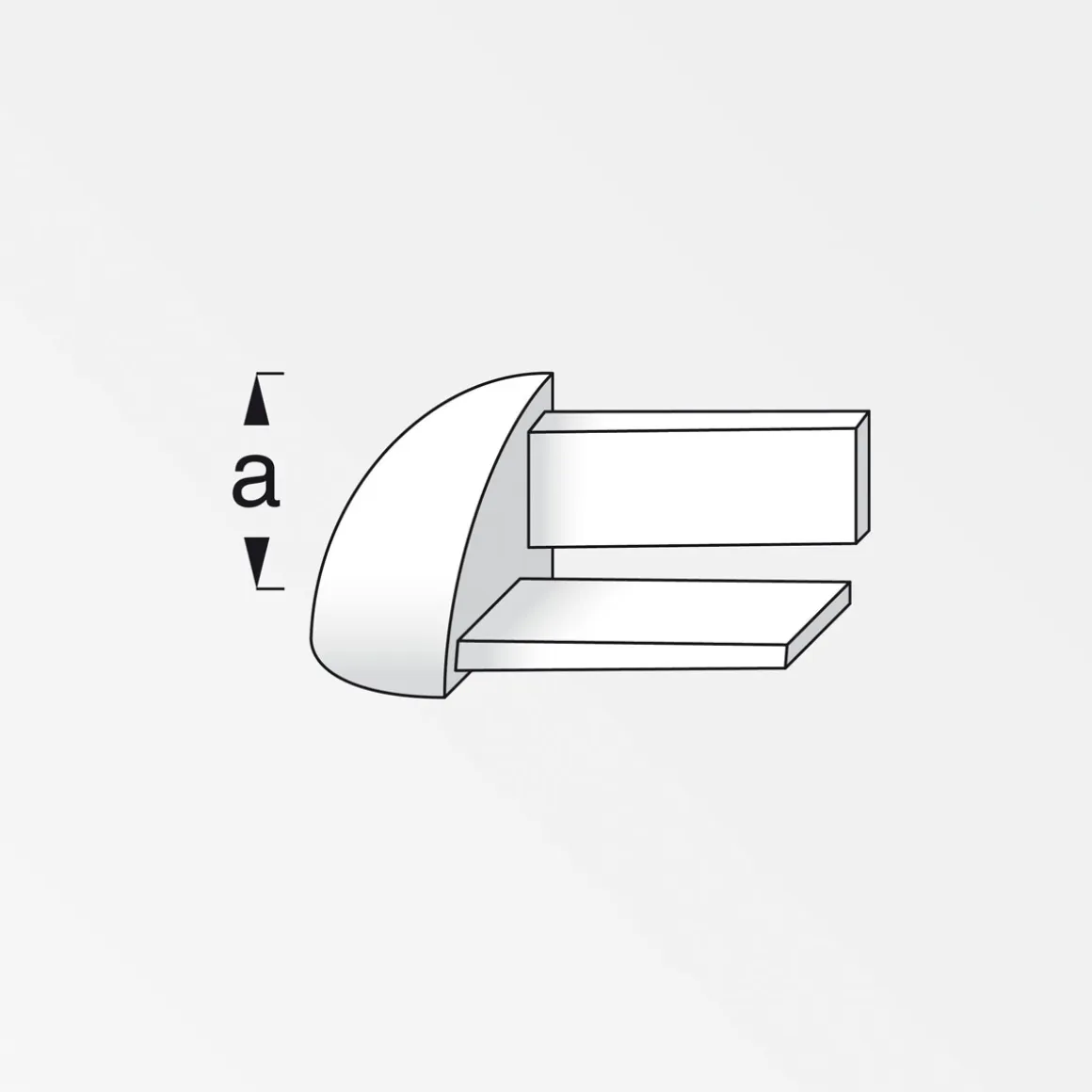 Fundamo Viertelkreis-Außeneck 6 mm weiß 4 Stück