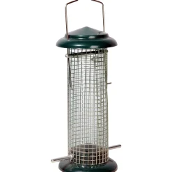 Futterspender für Nüsse und Kerne 9,5 x 9,5 x 23 cm Metall Grün