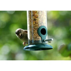 Futterspender zum Aufhängen 9,5 x 9,5 x 23 cm Metall Dunkelgrün