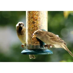 Futterspender zum Aufhängen 9,5 x 9,5 x 23 cm Metall Dunkelgrün