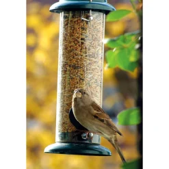 Futterspender zum Aufhängen 9,5 x 9,5 x 23 cm Metall Dunkelgrün