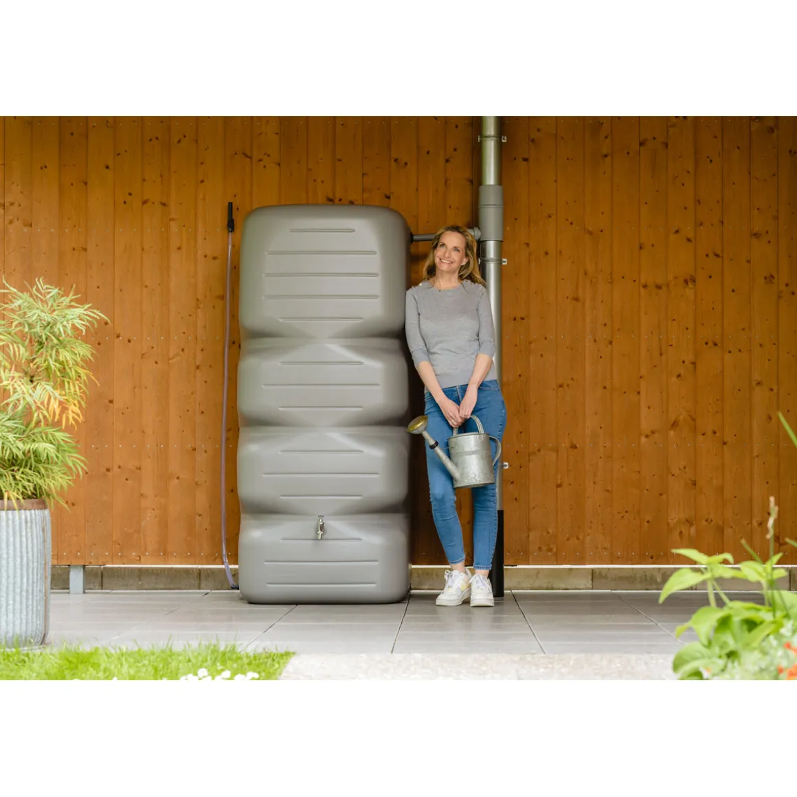 Garantia Gartentank Cubus 1000 Liter betongrau