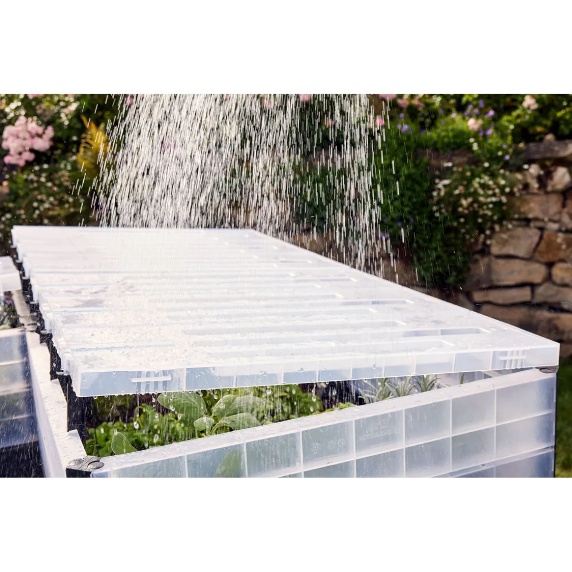 Garantia Hochbeet Ergo Quadro TurboPlus U L 80t Stone, inkl. FLORA Wassersparsystem