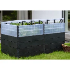 Garantia Hochbeet Ergo Quadro TurboPlus 2 L 80 Stone, inkl. FLORA Wassersparsystem