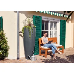 Garantia Wasserbehälter 2in1 300 Liter graphite grey inkl. Pflanzschale