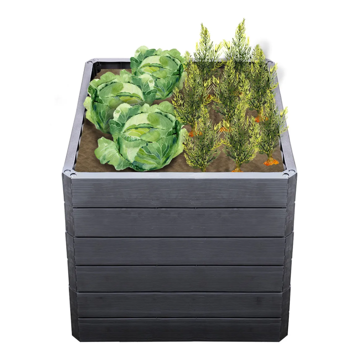 Garantia Hochbeet ERGO QUADRO L 75 Wood inkl FLORA