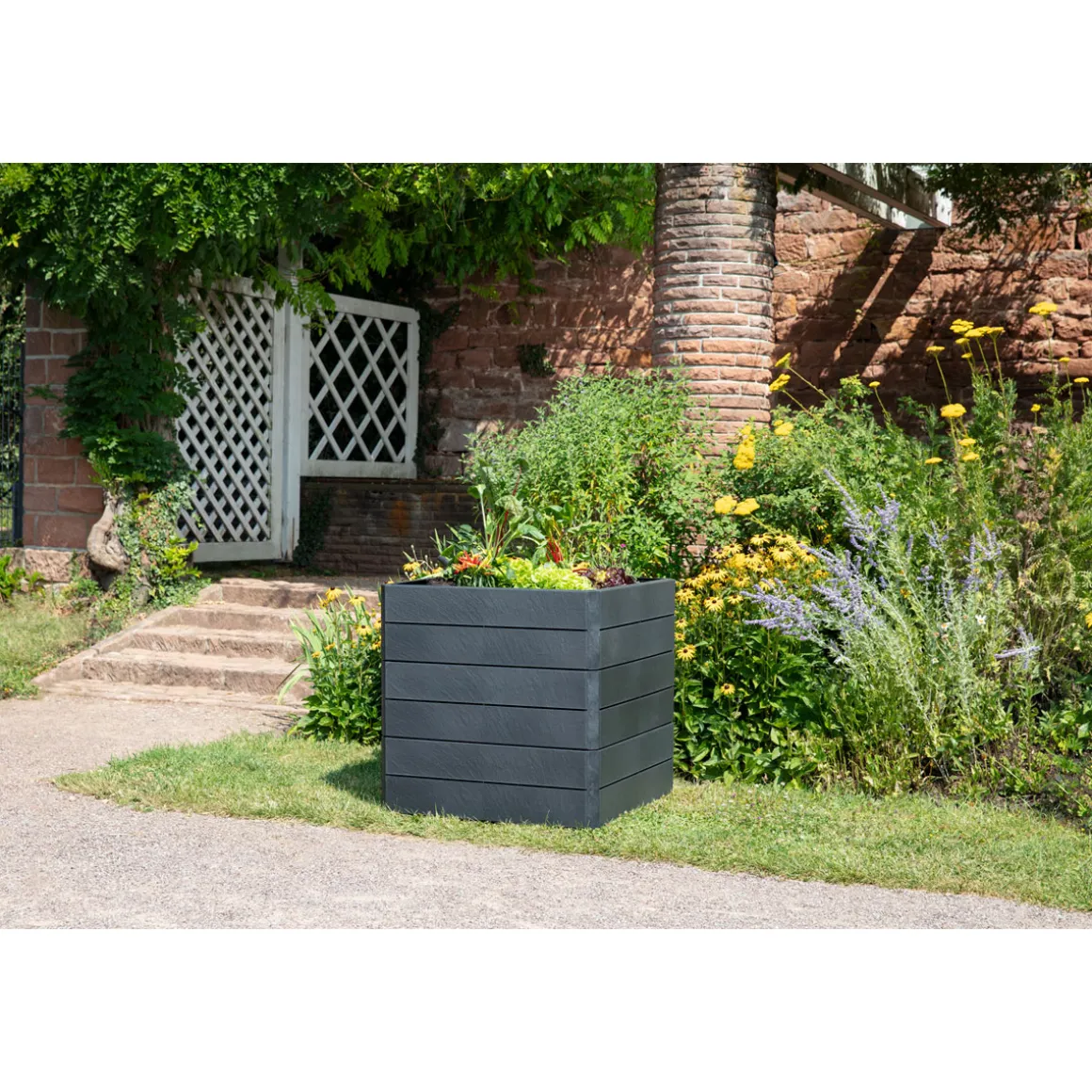 Garantia Hochbeet ERGO QUADRO L 75 Stone inkl FLORA