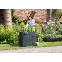 Garantia Hochbeet ERGO QUADRO M 75 Stone inkl FLORA