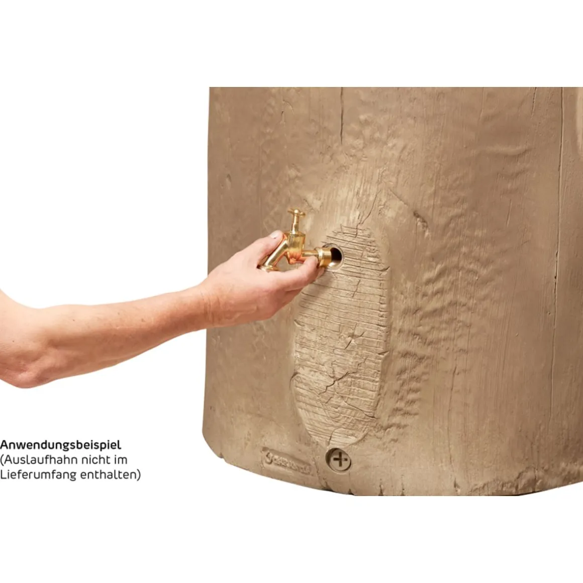 Garantia Regentonne Woodstock Baumstamm 400 L hellbraun