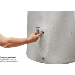 Garantia Regentonne Woodstock Baumstamm 400 L grau