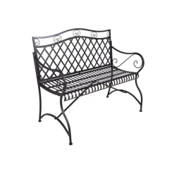 Garden Pleasure Gartenbank PORAK Stahl, pulverbeschichtet, matt-schwarz