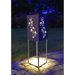 Garden Pleasure Licht-Dekosäule ZAYN Eisen, pulverbeschichtet, grau