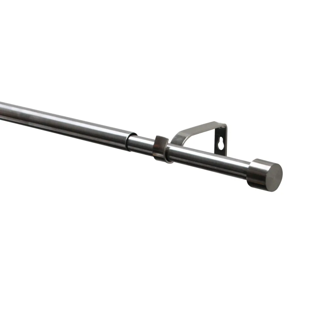 Gardinenstangen Set Kos Cap ausziehbar Durchmesser 16/19 mm 120-210 cm Edelstahl-Optik