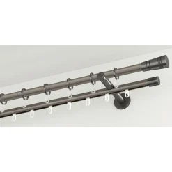 Gardinia Gardinenstange Chicago mit Innenlauf Durchmesser 16 mm 200 cm titan