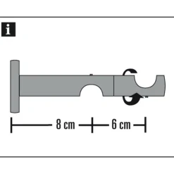 Gardinia Doppel-Kombiträger Chicago offen für Durchmesser 20 mm 8/6 cm weiß