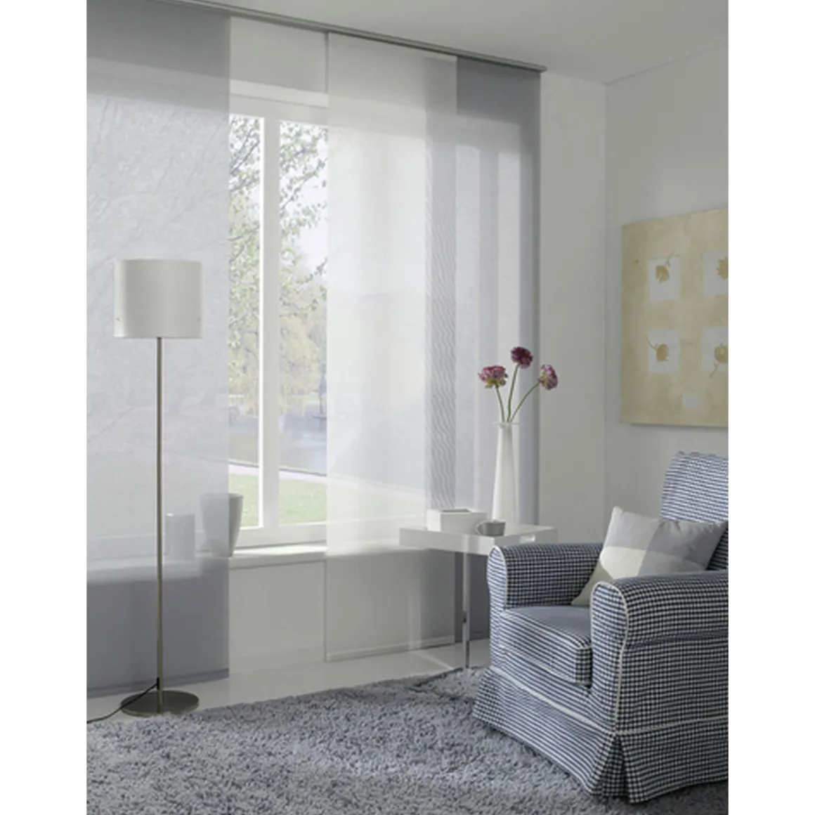 Gardinia Flächenvorhang Stoff Entry 60 x 245 cm grau