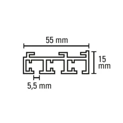Gardinia Flächenvorhangschiene 3-läufig 260 cm silber