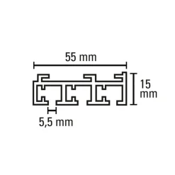 Gardinia Flächenvorhangschiene 3-läufig 260 cm weiß