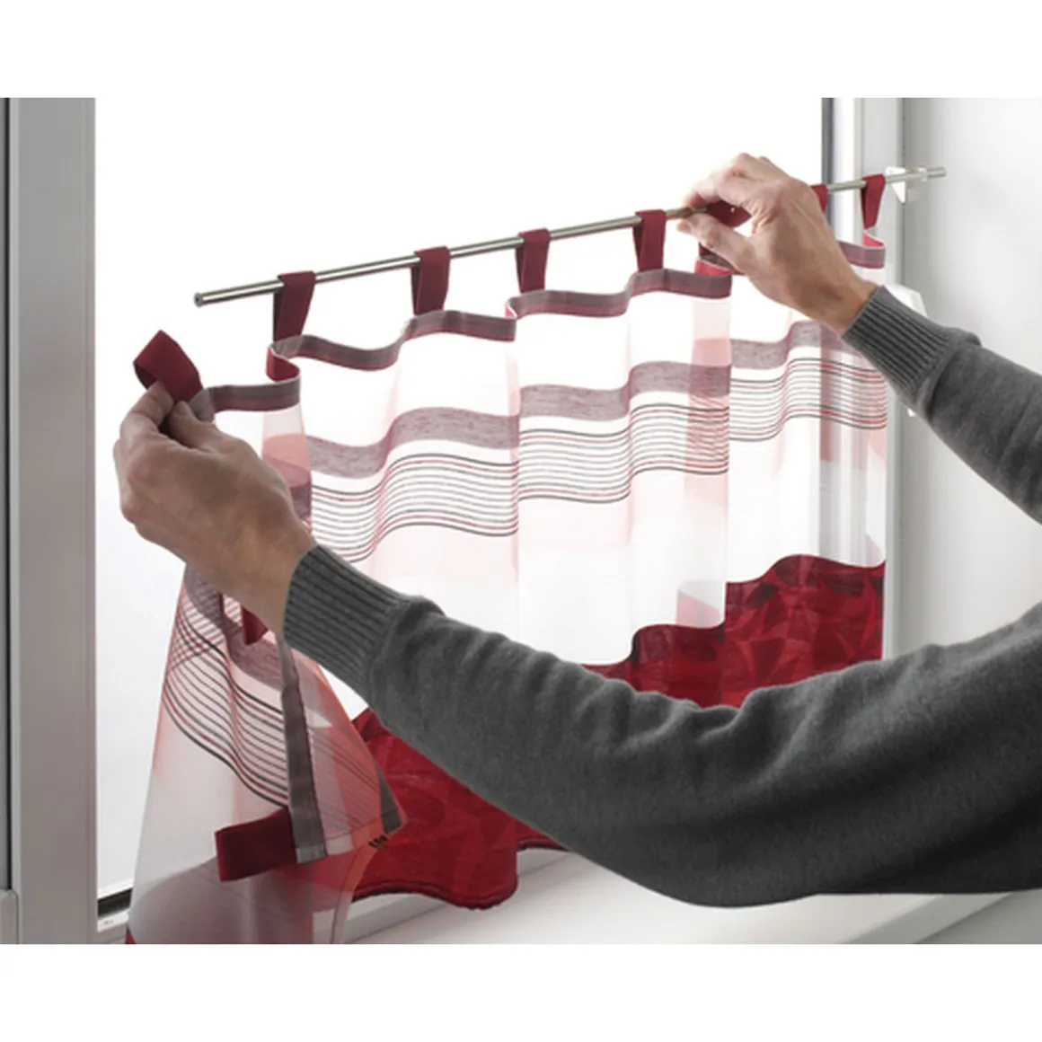 Gardinia Gardinenstange Filigrano Kugel 50-80 cm Durchmesser 8/10 cm Edelstahl-optik