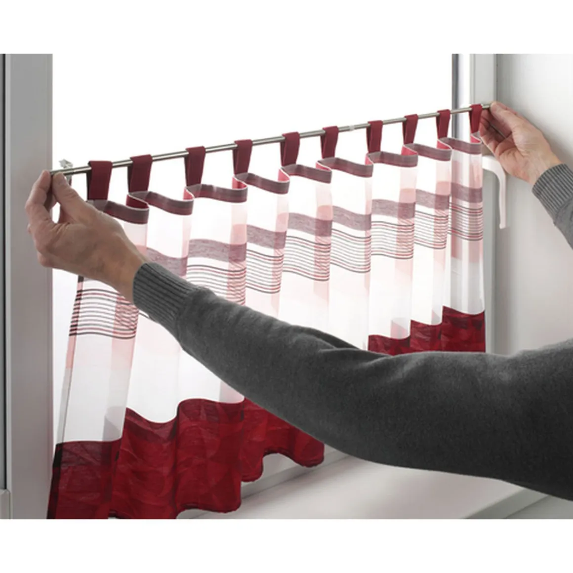 Gardinia Gardinenstange Filigrano Kugel 50-80 cm Durchmesser 8/10 cm Edelstahl-optik