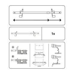 Gardinia Gardinenstange Filigrano Kugel 50-80 cm Durchmesser 8/10 cm Edelstahl-optik