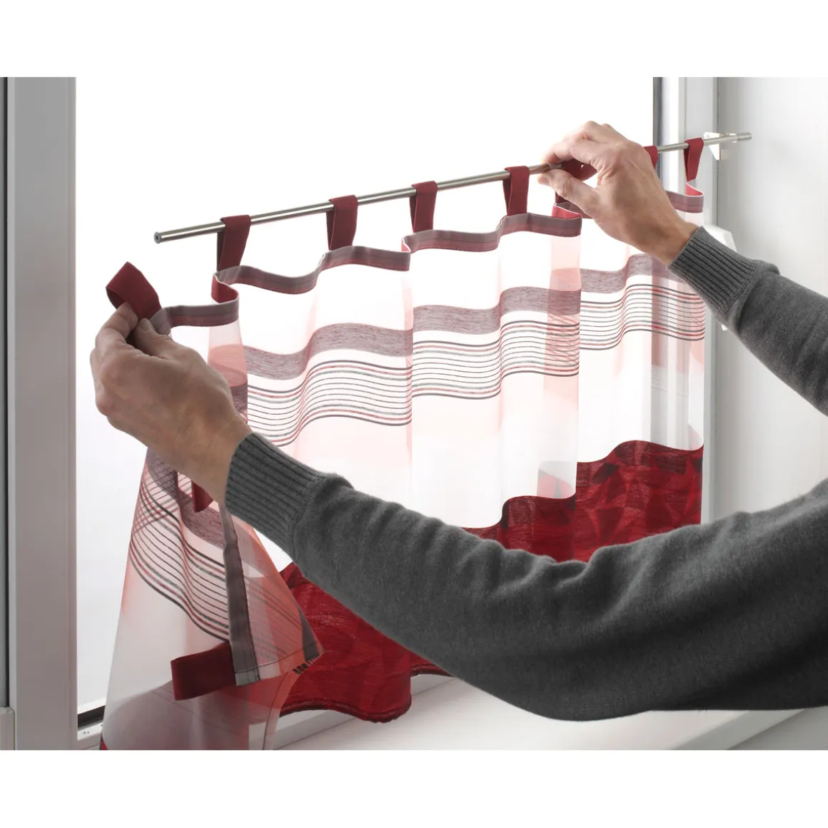 Gardinia Klemmstange Press und Go Filigrano Kugel silber 80-110 cm