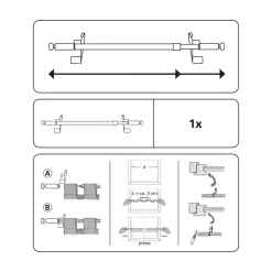 Gardinia Klemmstange Press und Go Filigrano Kugel silber 80-110 cm
