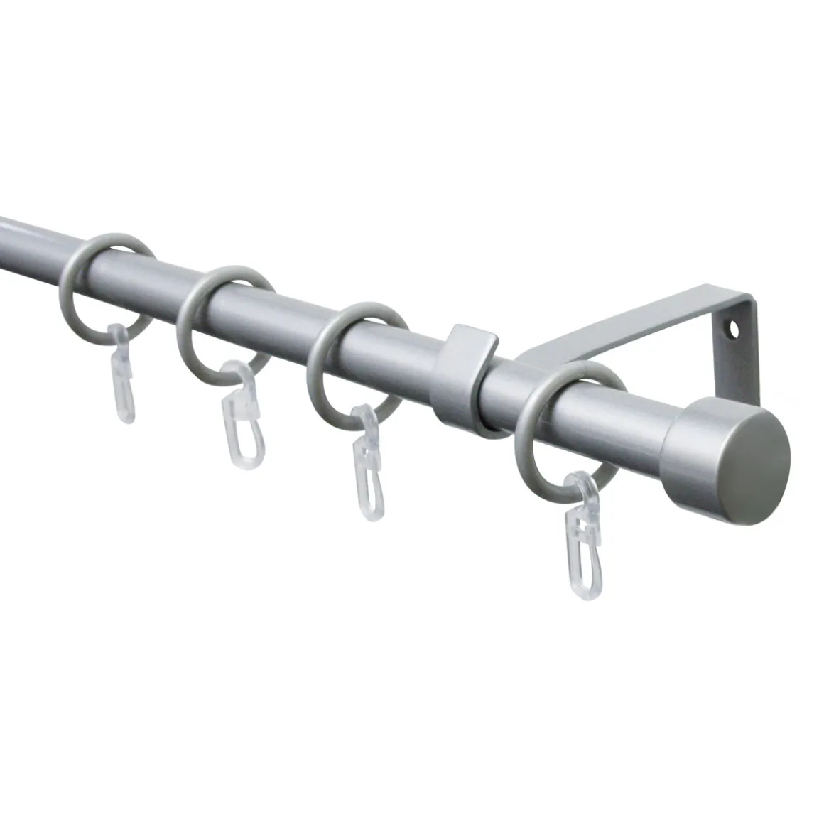 Gardinia Komplette Gardinenstange Durchmesser 16/13 cm ausziehbar silber