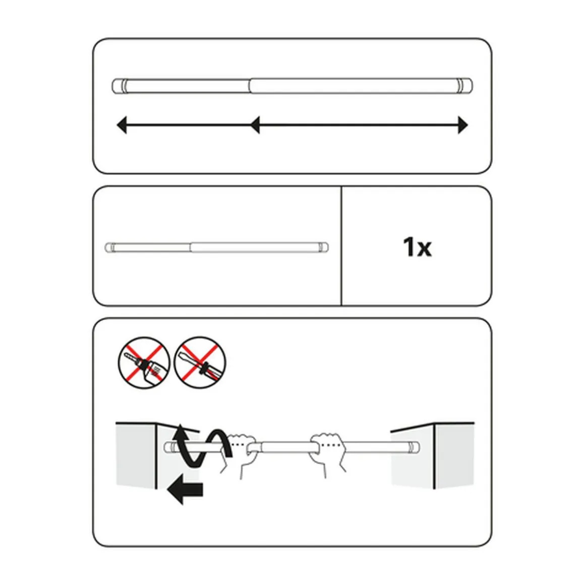 Gardinia Spannstange Durchmesser 23/26 mm 80-130 cm Nickel-optik