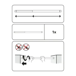 Gardinia Spannstange Durchmesser 23/26 mm 80-130 cm weiß