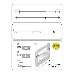 Gardinia Spannvitrage 90-130 cm Durchmesser 9 mm weiß