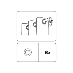 Gardinia Stoffösen klein silber-matt 4,6 / 2,8 cm